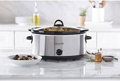 7 Quart Oval Manual Slow Cooker – Stainless Steel - Curated Catalog U1