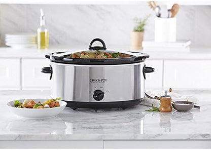 7 Quart Oval Manual Slow Cooker – Stainless Steel - Curated Catalog U1