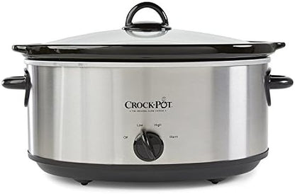 7 Quart Oval Manual Slow Cooker – Stainless Steel - Curated Catalog U1