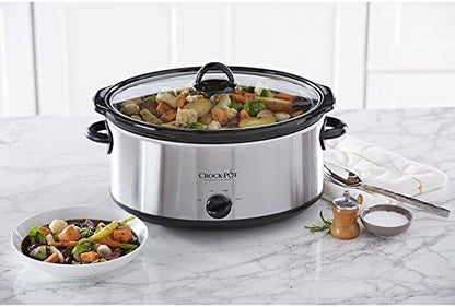 7 Quart Oval Manual Slow Cooker – Stainless Steel - Curated Catalog U1