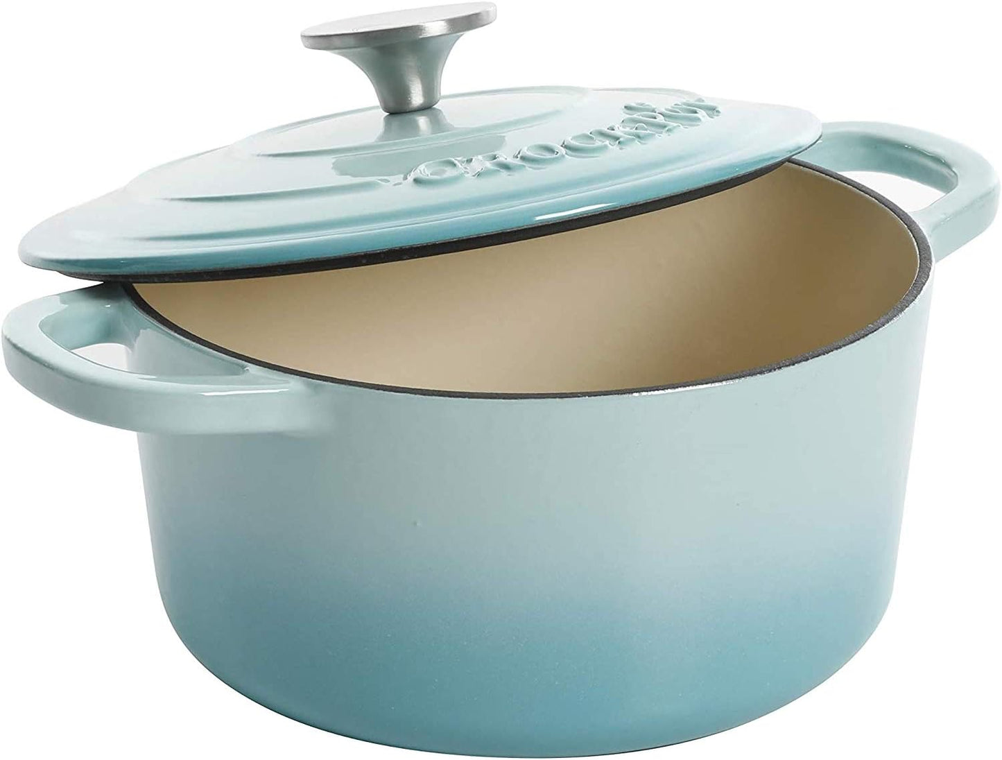 3 Quart Enameled Cast Iron Dutch Oven – Aqua - Curated Catalog M8