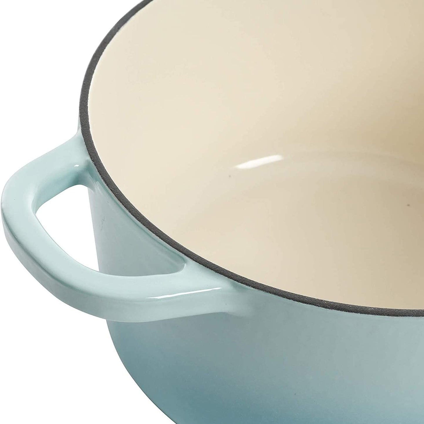 3 Quart Enameled Cast Iron Dutch Oven – Aqua - Curated Catalog K0