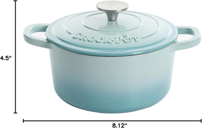 3 Quart Enameled Cast Iron Dutch Oven – Aqua - Curated Catalog M8